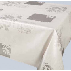 Nappe PVC Lin Hessien Effet Tissé Ocre Print PVC Toile cirée